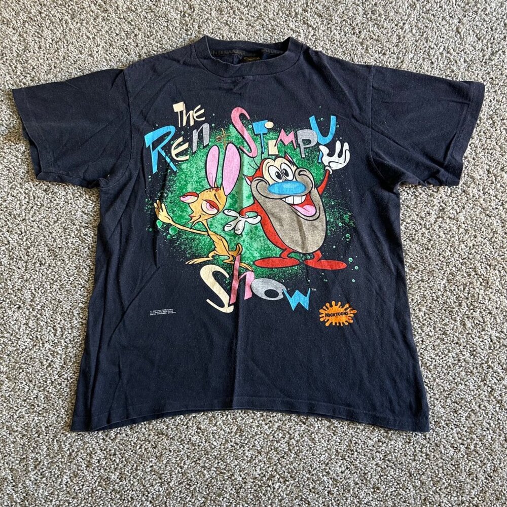 Vintage Changes 1991 The Ren & Stimpy Show Graphic T-Shirt Y2K Nickelodeon - Picture 13 of 13